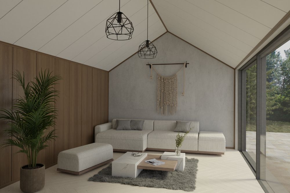 Ceiling panel installation with strong lines